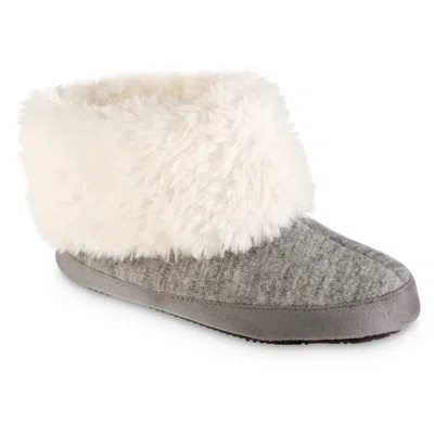 Isotoner Women's Knit Marisol Boot Eco Comfort Slipper In Heathered Gray