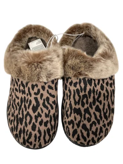 Isotoner Women's Memory Foam Hoodback Comfort Slippers In Cheetah In Multi