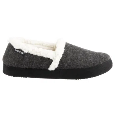 Isotoner Women‚äôs Microsuede Marisol Closed Back Slipper In Black