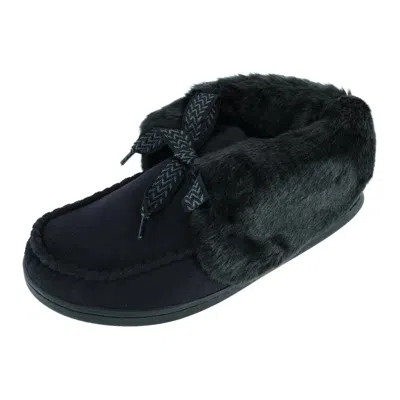Isotoner Women's Microsuede Nelly Moc Bootie Slippers In Black