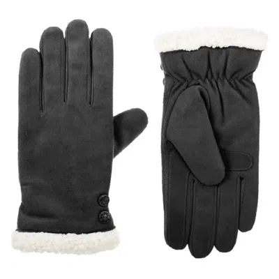 Isotoner Women's Recycled Microsuede Gloves In Lead In Black