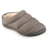 Isotoner Women's Recycled Microsuede Puffer Clog Slipper In Ash In Grey