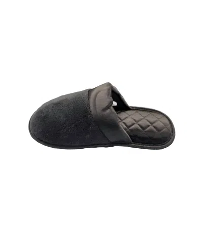 Isotoner Women's Recycled Microterry And Satin Eco Clog Slipper In Black