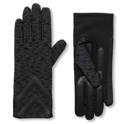 Isotoner Women's Smartdri Chevron Touchscreen Gloves In Black Animal Texture