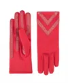 Isotoner Women's Smartdri Chevron Touchscreen Gloves In Chili In Red