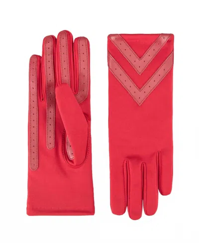 Isotoner Women's Smartdri Chevron Touchscreen Gloves In Chili In Red