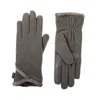 Isotoner Women's Smartdri Fleece Gloves With Overlap Wrist In Heather In Gray