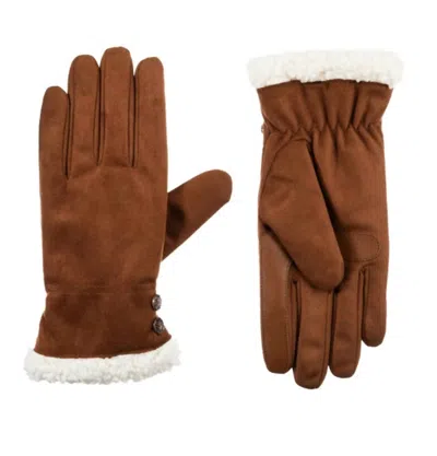 Isotoner Women's Smartdri Smartouch Microfiber Gloves In Cognac In Green