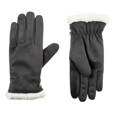 Isotoner Women's Smartdri Smartouch Microfiber Gloves In Lead In Black