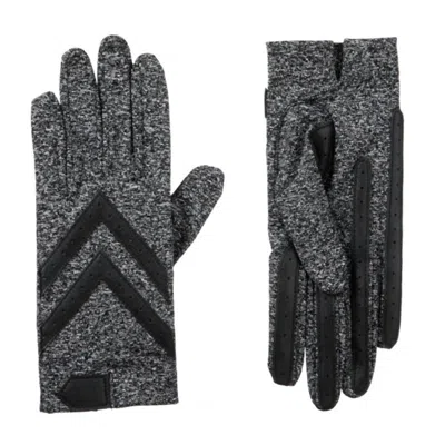 Isotoner Women's Smartdri Smartouch Spandex Shortie Gloves In Black Heather In Grey