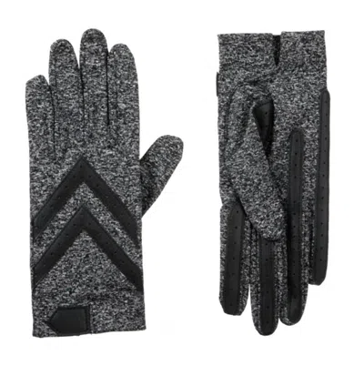 Isotoner Women's Smartdri Smartouch Spandex Shortie Gloves In Black Heather In Gray