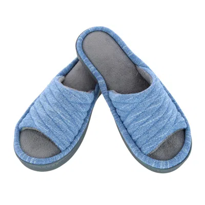 Isotoner Women's Space Dye Open Toe Andrea Slide Slipper In Blue