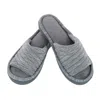 Isotoner Women's Space Dye Open Toe Andrea Slide Slipper In Grey