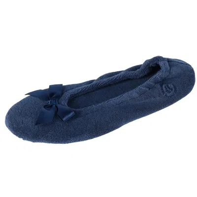Isotoner Women's Terry Classic Ballerina Slippers In Blue