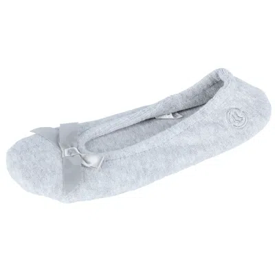 Isotoner Women's Terry Classic Ballerina Slippers In Grey