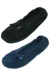 ISOTONER WOMEN'S TERRY CLASSIC BALLERINA SLIPPERS (PACK OF 2)