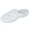 Isotoner Women's Terry Scalloped Embroidered Clog Slippers In White