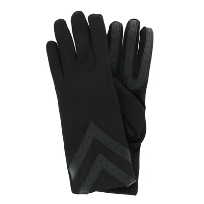 Isotoner Women's Touchscreen Shortie Chevron Unlined Winter Glove In Black