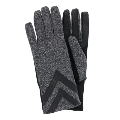 Isotoner Women's Touchscreen Shortie Chevron Unlined Winter Glove In Grey