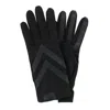 Isotoner Women's Touchscreen Spandex Winter Glove With Chevron Wrist In Black