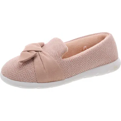 Isotoner Womens Herringbone Terry Cloth Scuff Slippers In Pink
