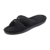 Isotoner Womens Memory Foam Slip-on Slippers In Black
