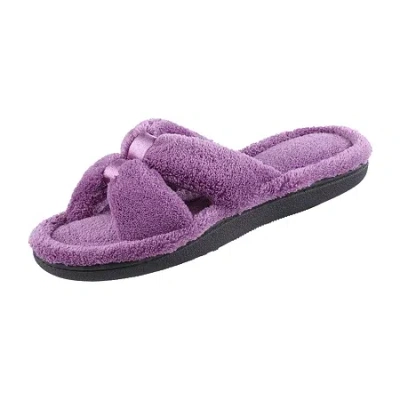 Isotoner Womens Memory Foam Slip-on Slippers In Purple