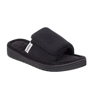 Isotoner Womens Memory Foam Slip-on Slippers In Black