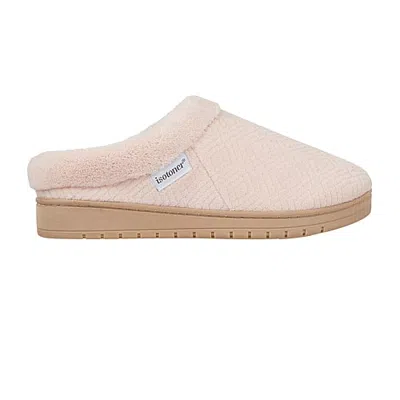 Isotoner Womens Memory Foam Slip-on Slippers In Pink