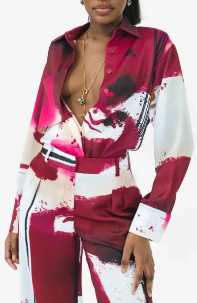 Israella Kobla Andraya Button-up Shirt In Red Print