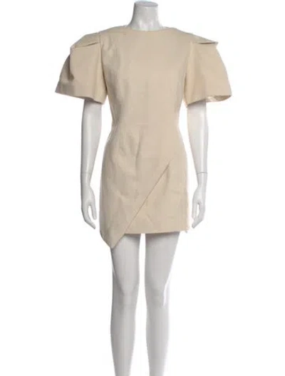 Pre-owned Israella Kobla Crew Neck Mini Dress In Neutral