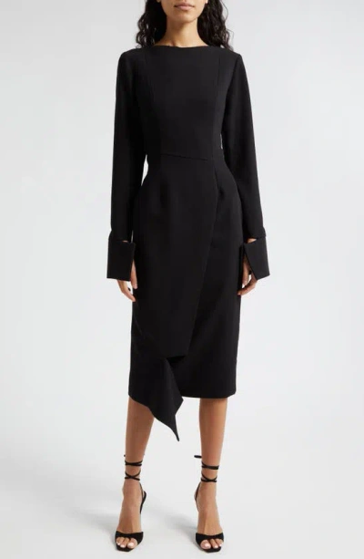 Israella Kobla Dumas Long Sleeve Midi Dress In Black