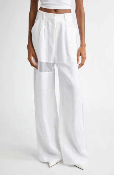 Israella Kobla Hazey Wide Leg Linen Pants In White