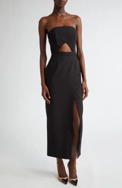 Israella Kobla Iman Strapless Stretch Midi Dress In Black