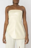 Israella Kobla Indira Strapless Faux Leather Corset Top