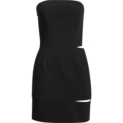 Israella Kobla Iris Strapless Cutout Cocktail Minidress In Black