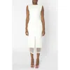 Israella Kobla Sephone Layered Sheer Organza Panel Midi Dress In White