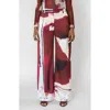 Israella Kobla Telsa High Waist Wide Leg Pants In Red Print