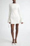 Israella Kobla Zola Back Cutout Long Sleeve Minidress In White