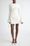 Israella Kobla Zola Back Cutout Long Sleeve Minidress In White