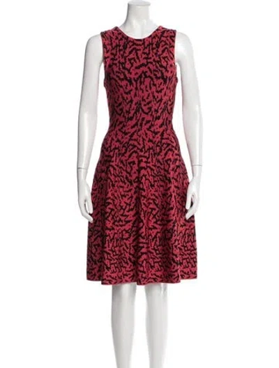 Pre-owned Issa Animal Print Knee-length Dress In Red