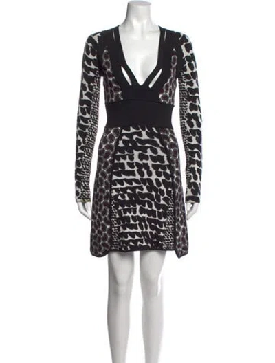 Pre-owned Issa Animal Print Mini Dress In Black