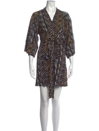 Pre-owned Issa Animal Print Mini Dress In Multi