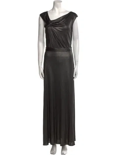 Pre-owned Issa Asymmetrical Long Dress In Black