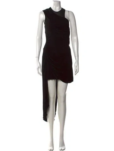 Pre-owned Issa Asymmetrical Mini Dress In Black