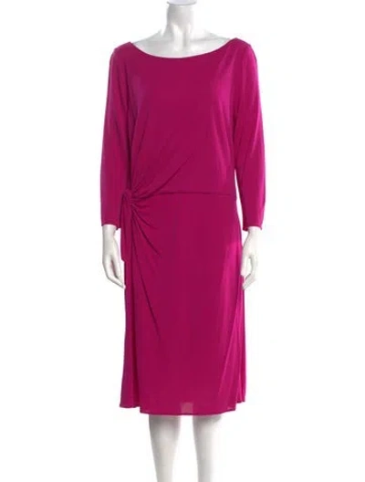 Pre-owned Issa Bateau Neckline Midi Length Dress In Purple