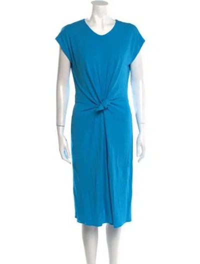 Pre-owned Issa Crew Neck Knee-length Dress In Blue
