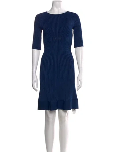 Pre-owned Issa Crew Neck Knee-length Dress In Blue