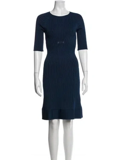 Pre-owned Issa Crew Neck Knee-length Dress In Blue