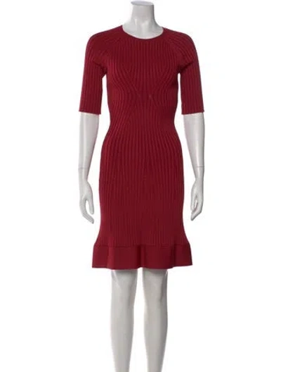 Pre-owned Issa Crew Neck Knee-length Dress In Red
